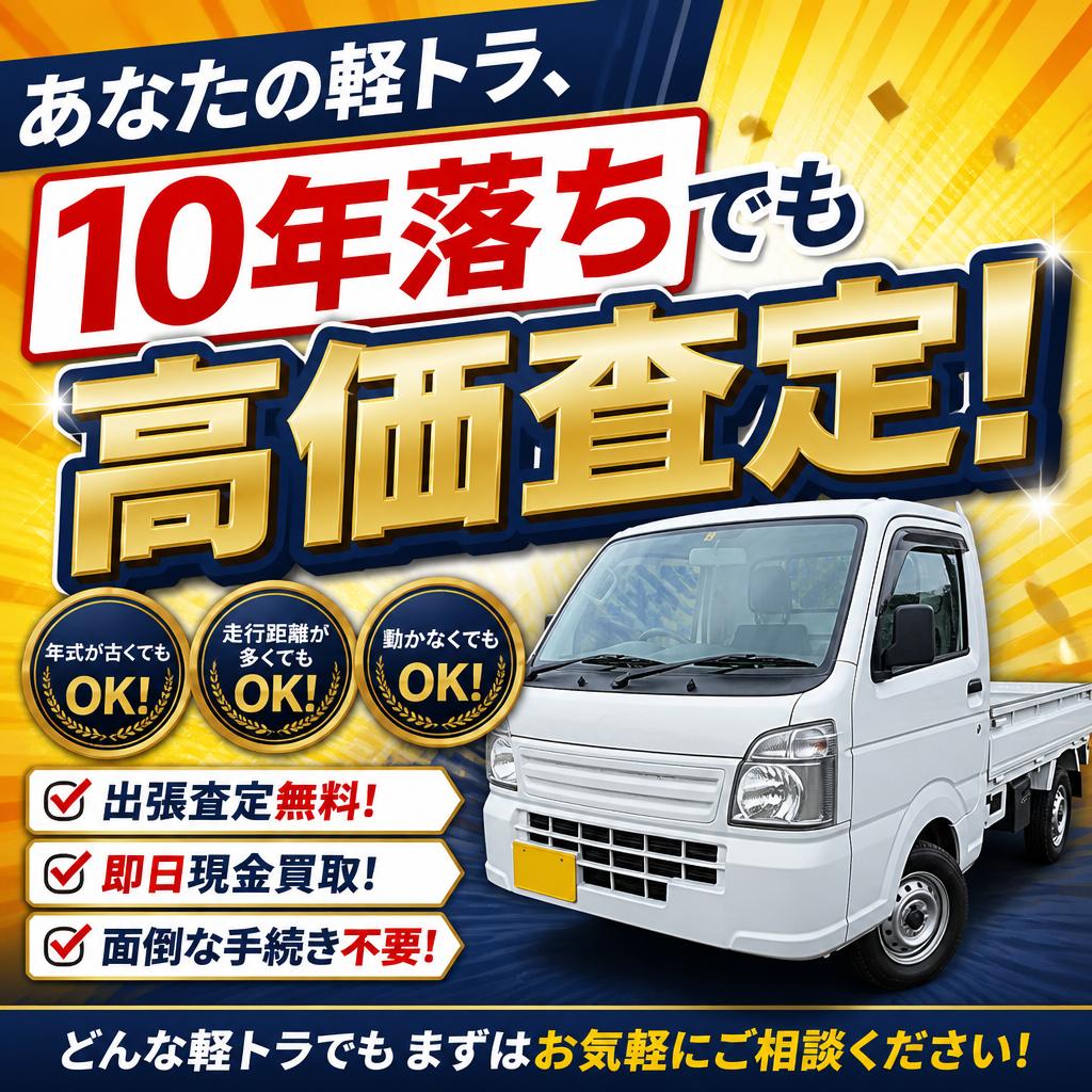 あなたの軽トラ、10年落ちでも高価査定！