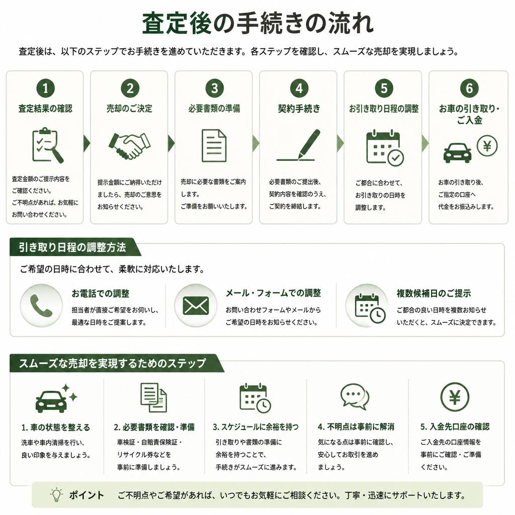 査定後の流れと引き取りについて
