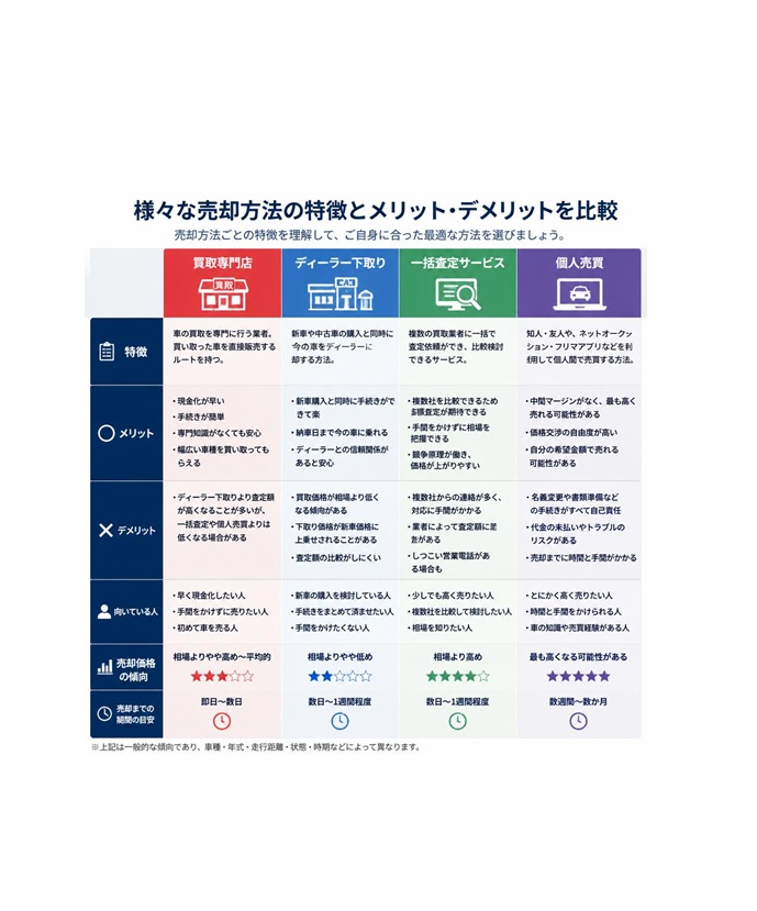 売却方法の選択肢：どこで売るかが鍵