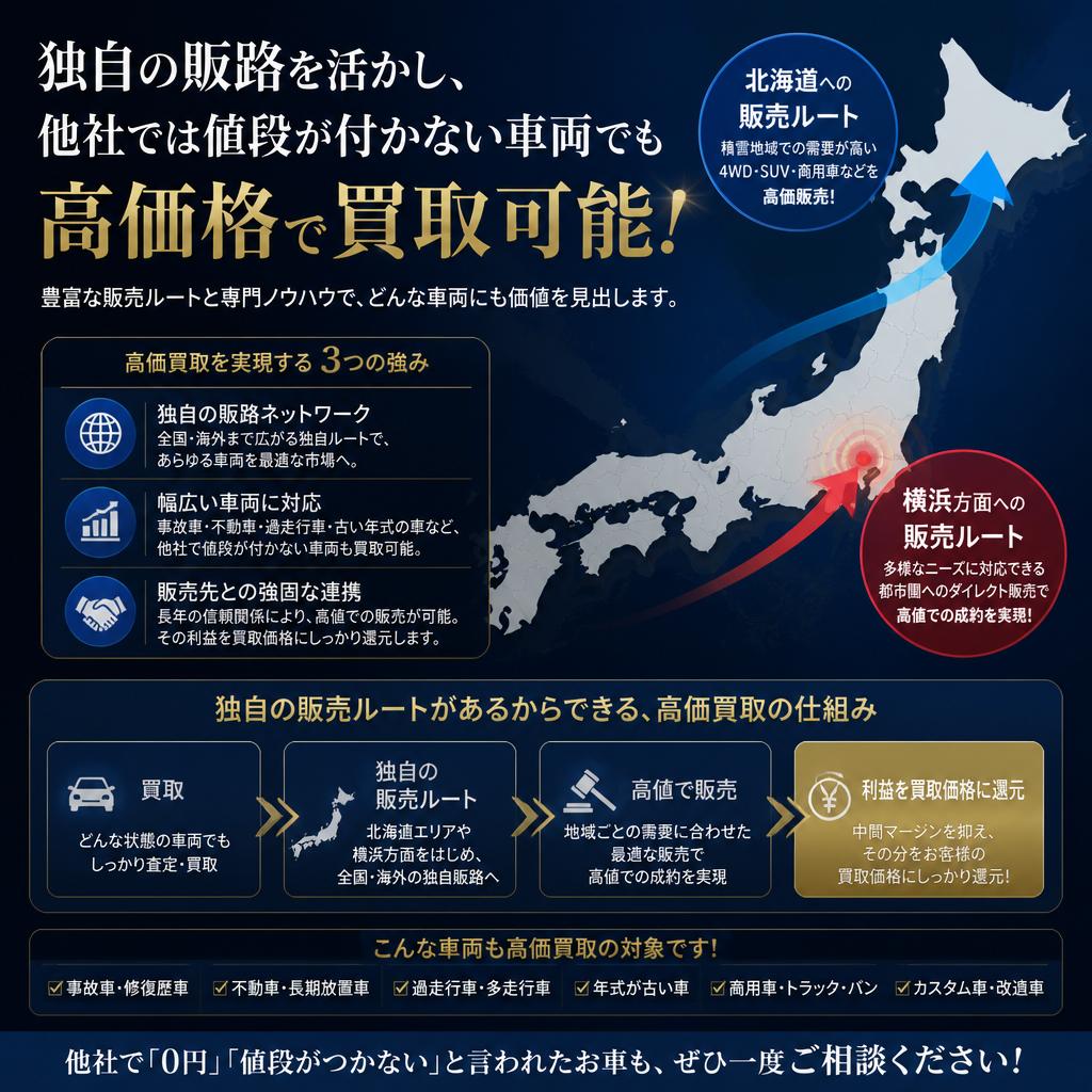 独自の買取ルートで高査定を実現