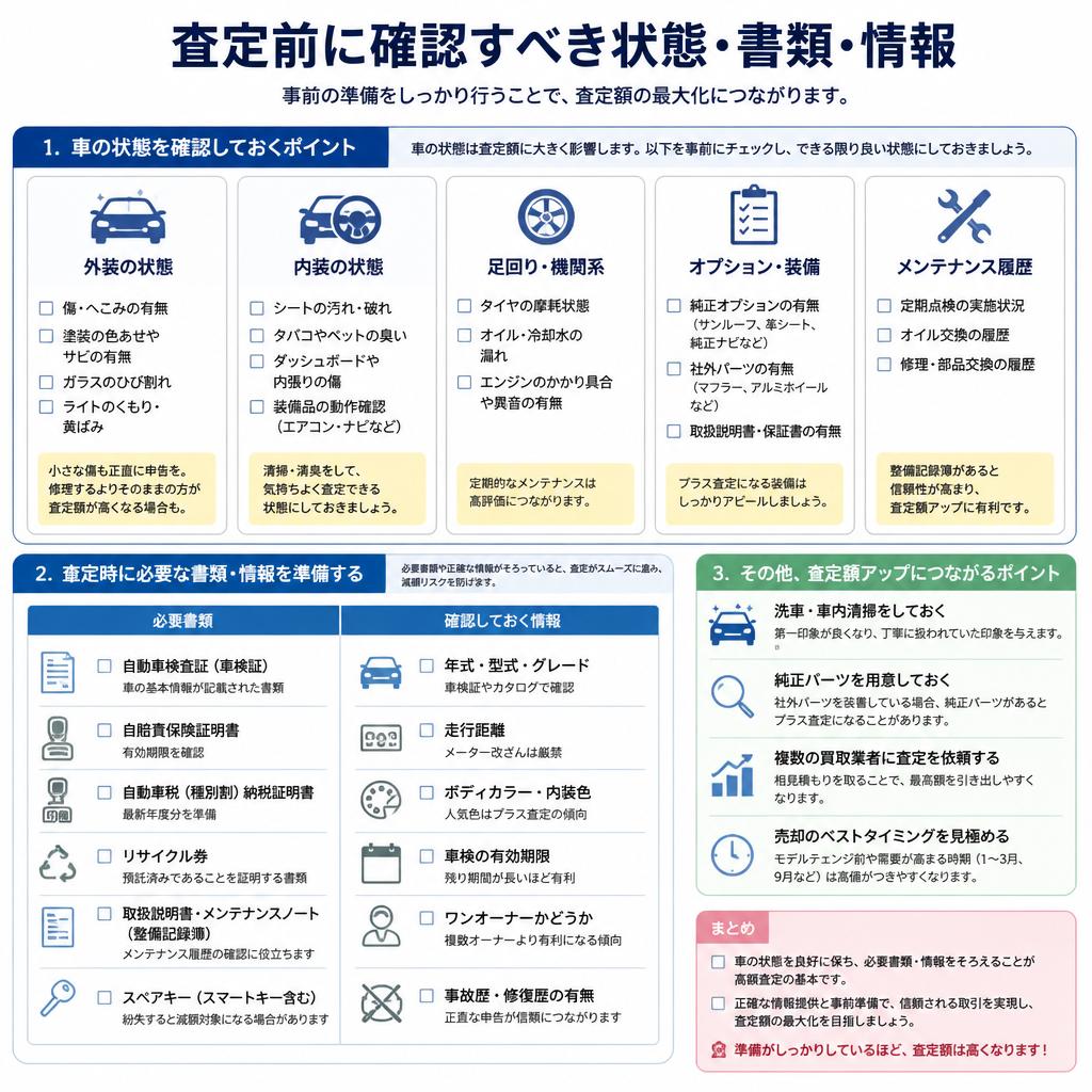 査定前に確認しておくべきポイント