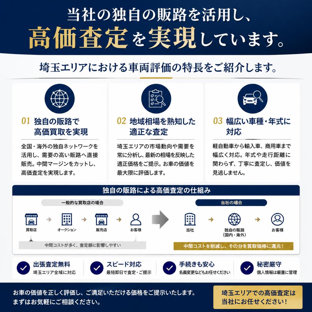 埼玉エリア最強！独自の高価査定ルート