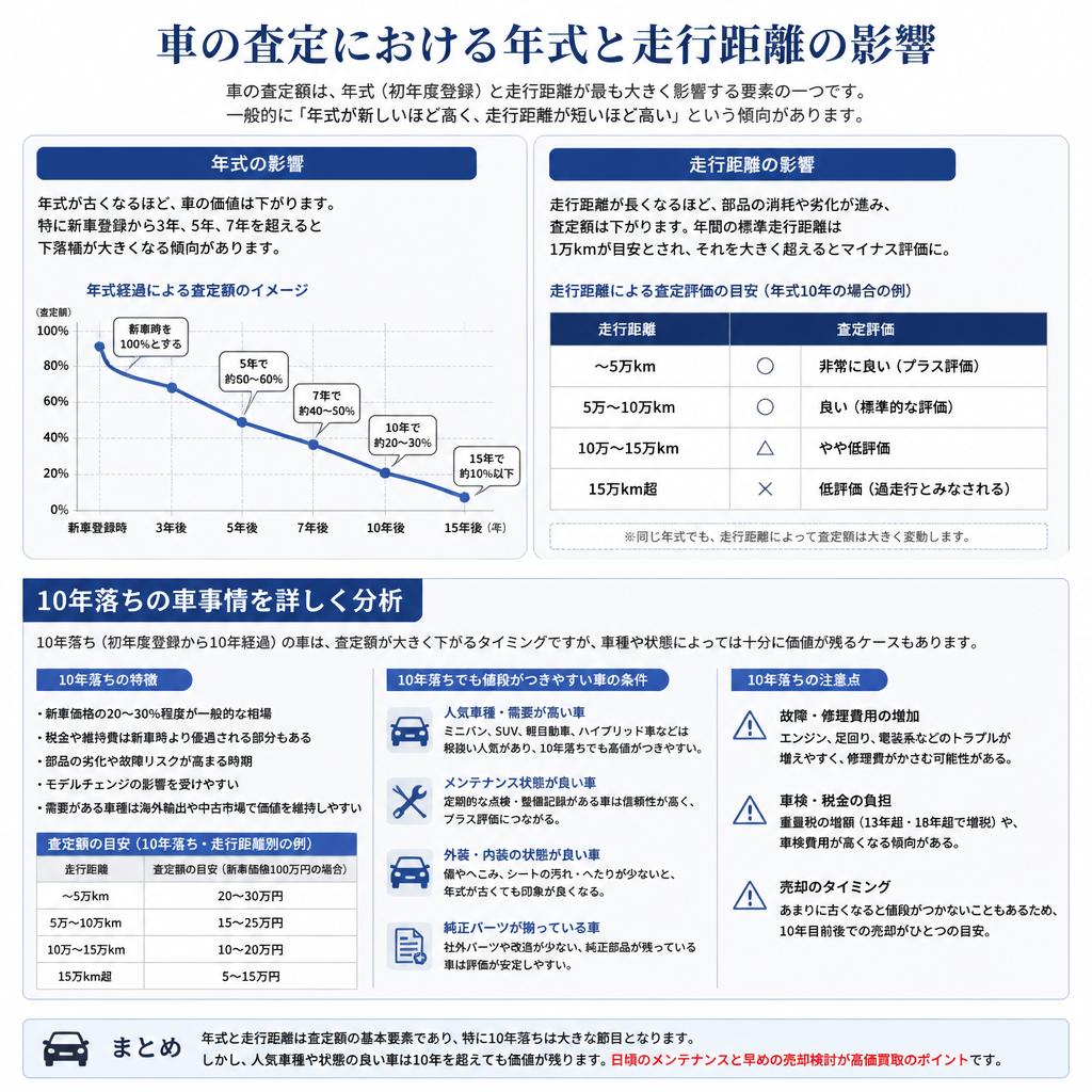 年式と走行距離の影響を理解する