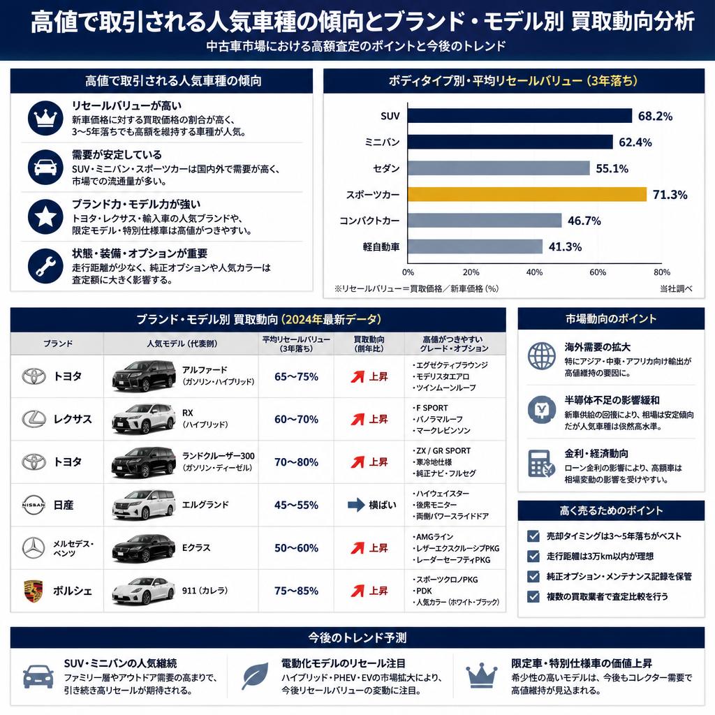 人気車種と買取価格の関係