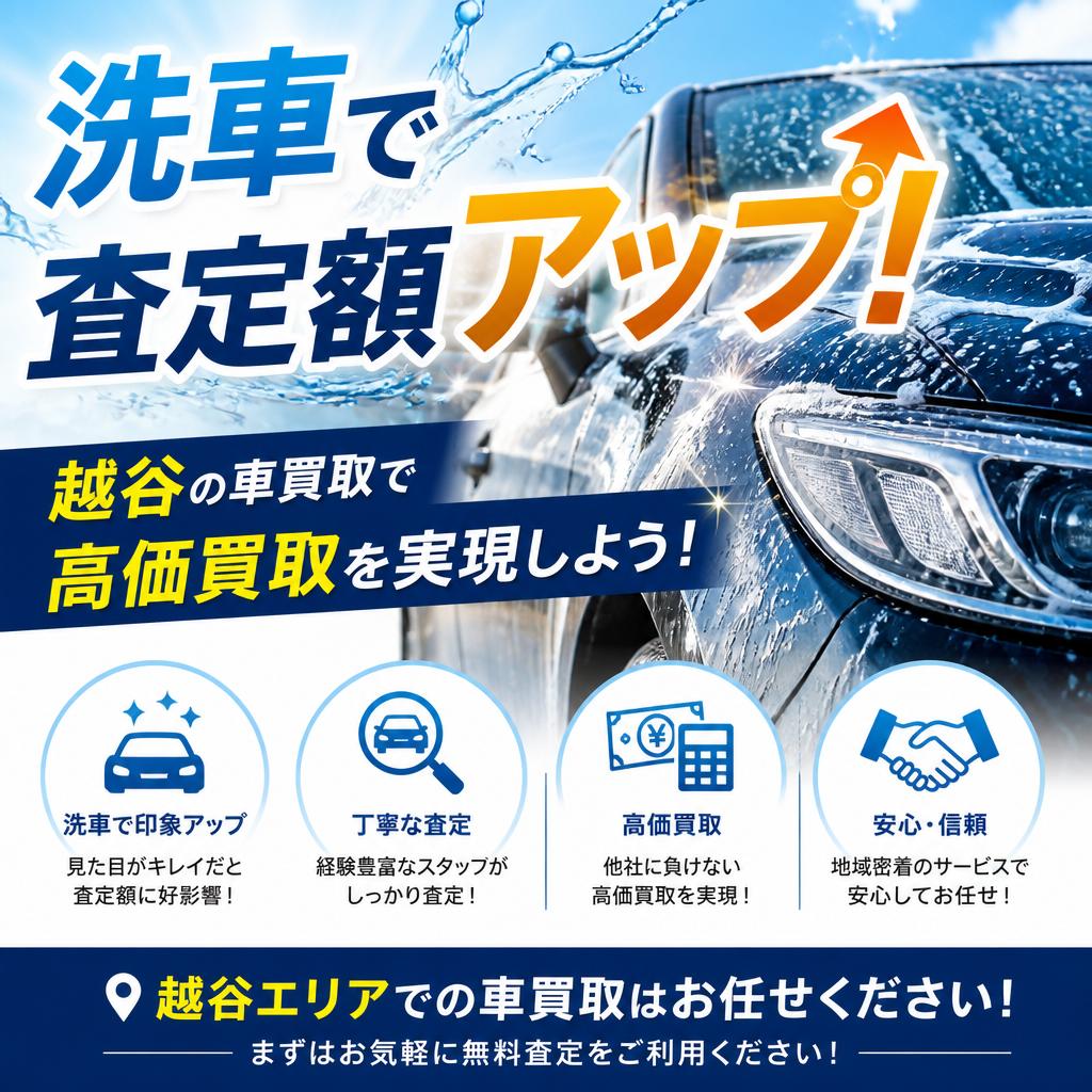 洗車で査定額アップ！越谷の車買取で高価買取を実現しよう！