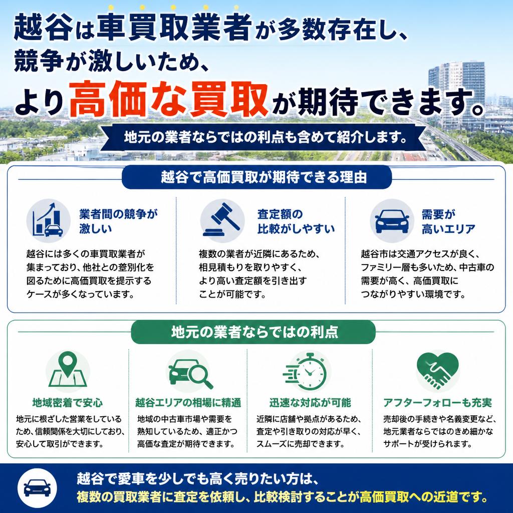 越谷で車買取をする理由