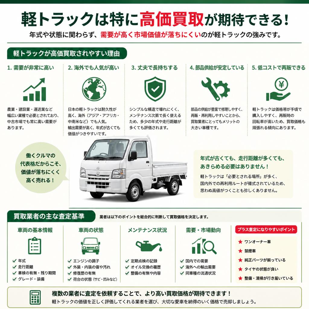 10年落ちの軽トラックが査定対象になる理由