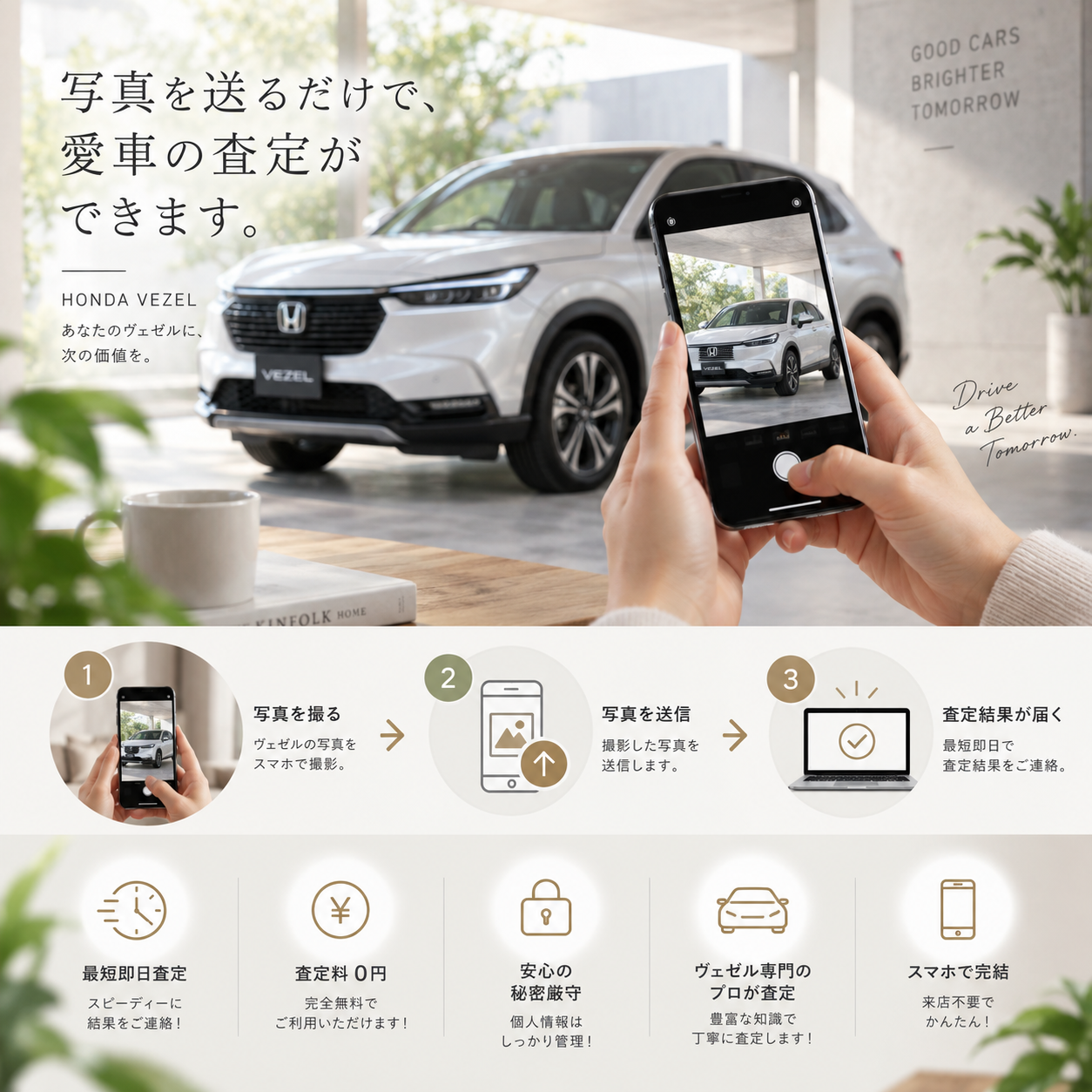 スマートフォン一つで簡単査定