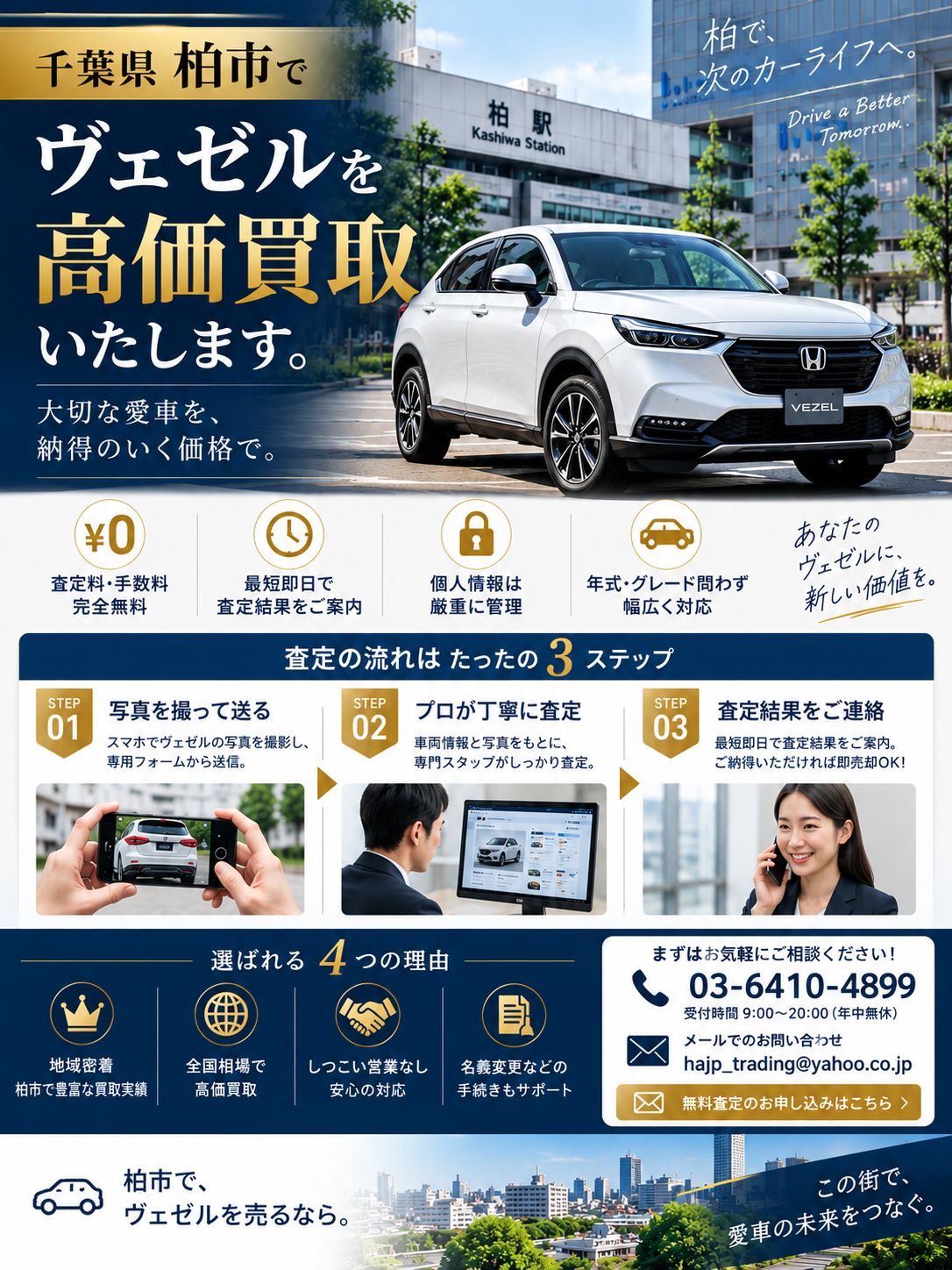 今すぐ査定依頼！あなたのヴェゼルの価値を知ろう