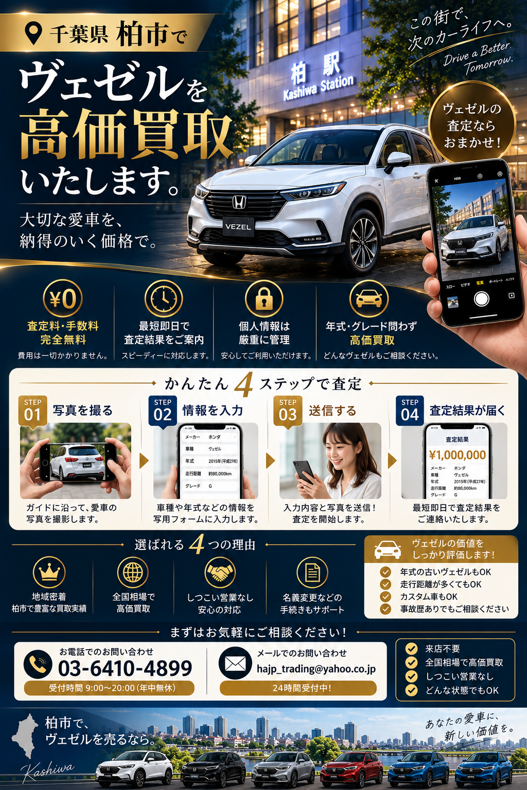今すぐ査定依頼！あなたのヴェゼルの価値を知ろう